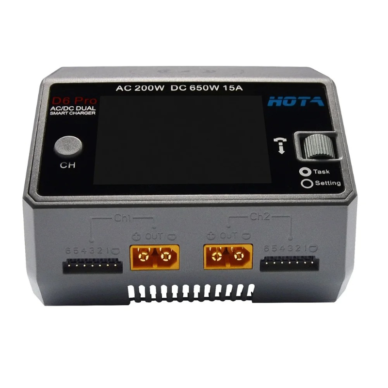 D6 Pro Black AC 200W DC 2x325W - Hota D6 Pro Dual Lipo Charger recension och pris