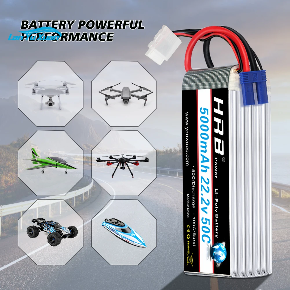 2pcs  6S Lipo Battery 22.2V 50 - 6S Lipo Battery 22.2V 5000Mah recension och pris