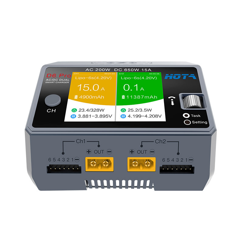 HOTA D6 Pro Black AC 200w DC 2 - Hota D6 Pro Dual Lipo Charger recension och pris