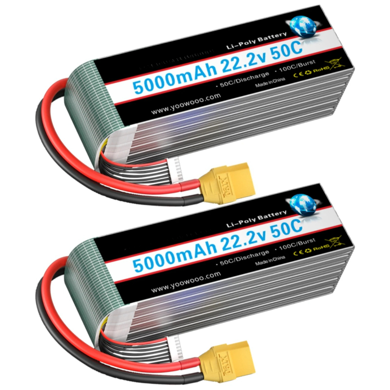 2PCS For RC Airplane Helicopte - 6S Lipo Battery 22.2V 5000Mah recension och pris